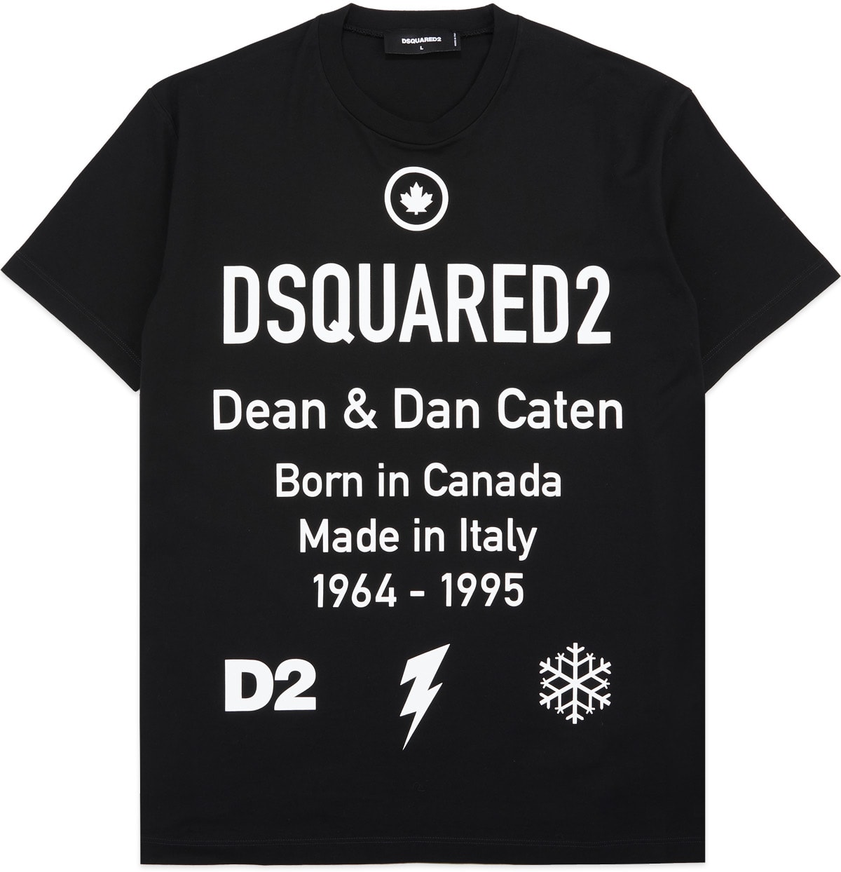 Dsquared2: Black D2 Leaf T-Shirt - 1