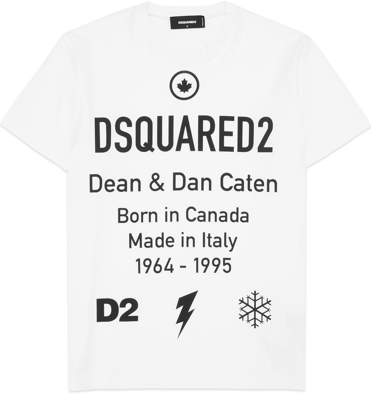 Dsquared2: White D2 Leaf T-Shirt - 1