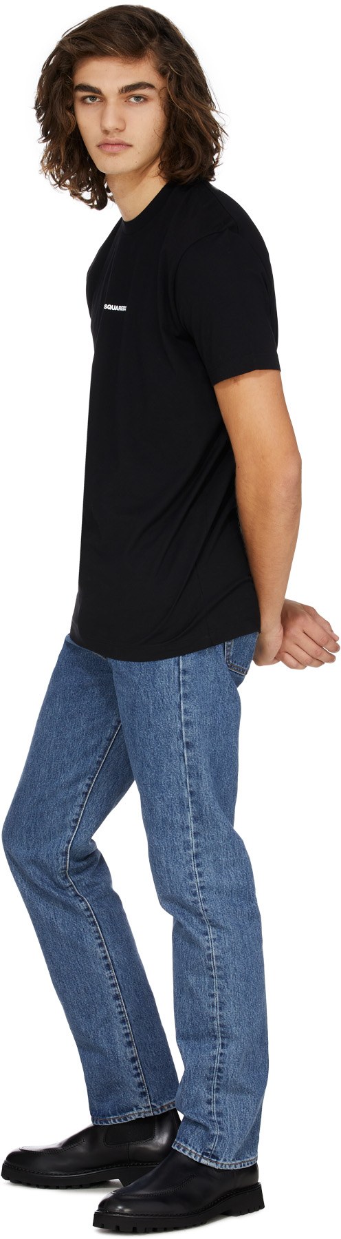 Dsquared2: Noir T-Shirt à Logo Noir - 4