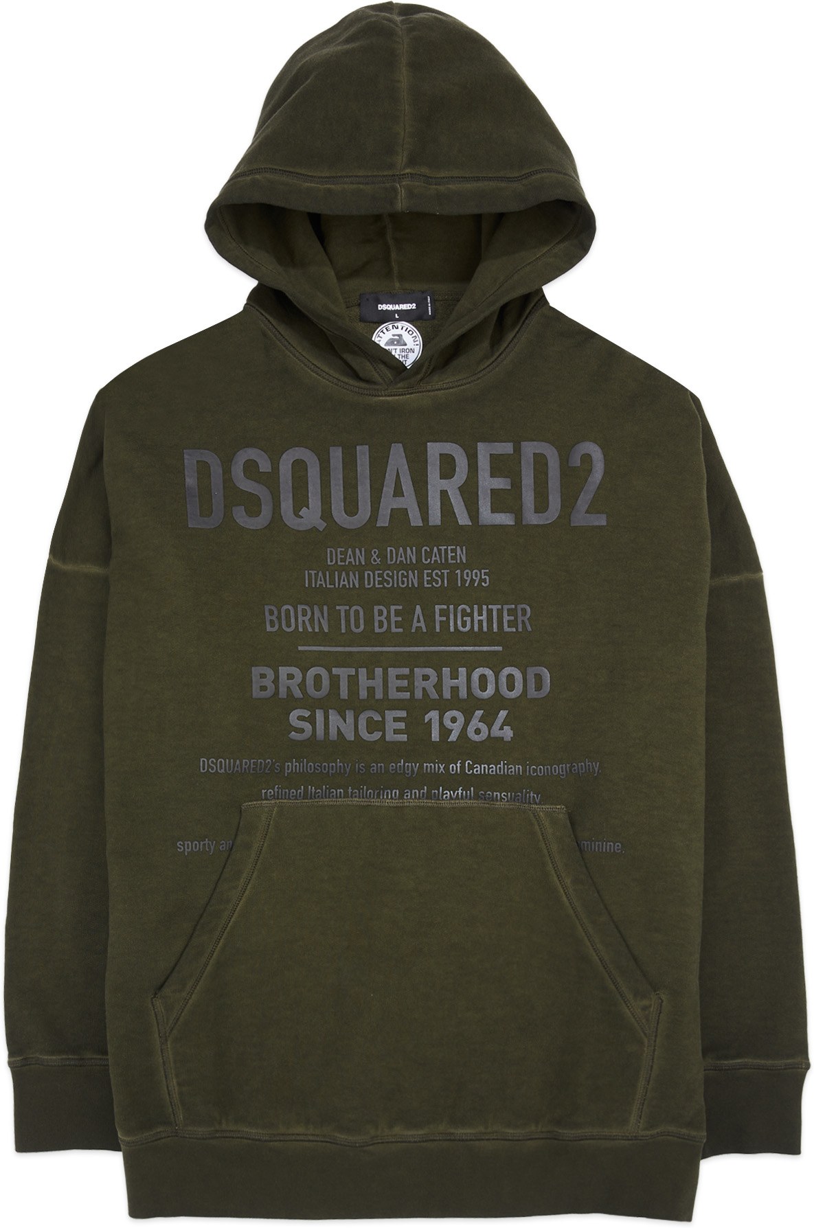 Dsquared2: Green Logo Hoodie - 1