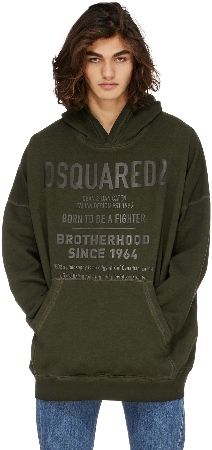 Dsquared2: Green Logo Hoodie - 3