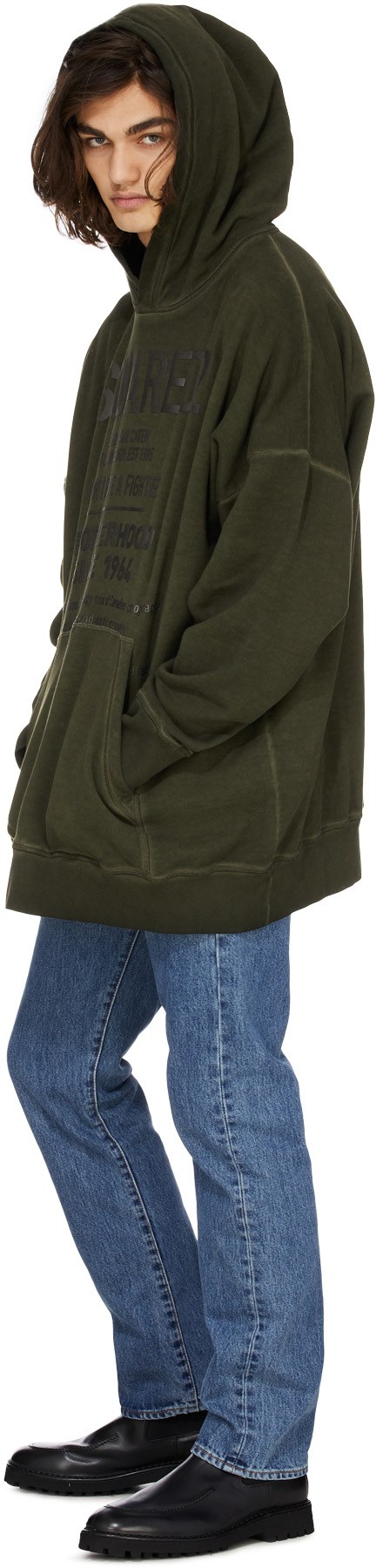 Dsquared2: Green Logo Hoodie - 4