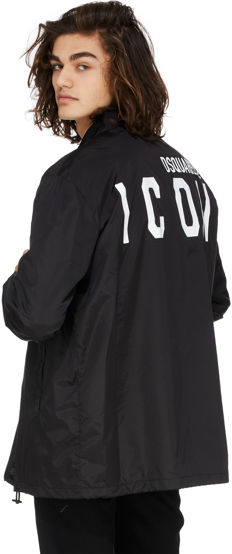 Dsquared2: Black Icon Coach Windbreaker Jacket - 4