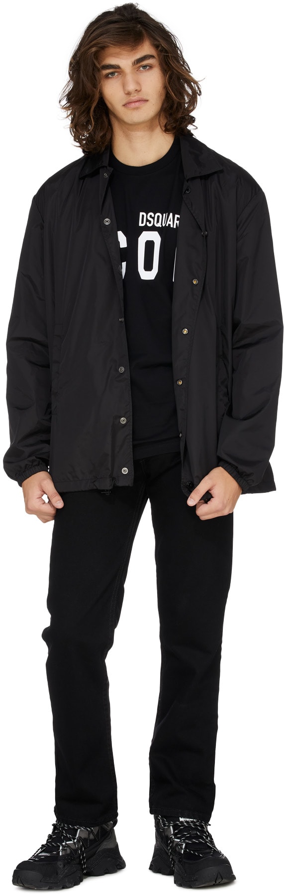 Dsquared2: Black Icon Coach Windbreaker Jacket - 5