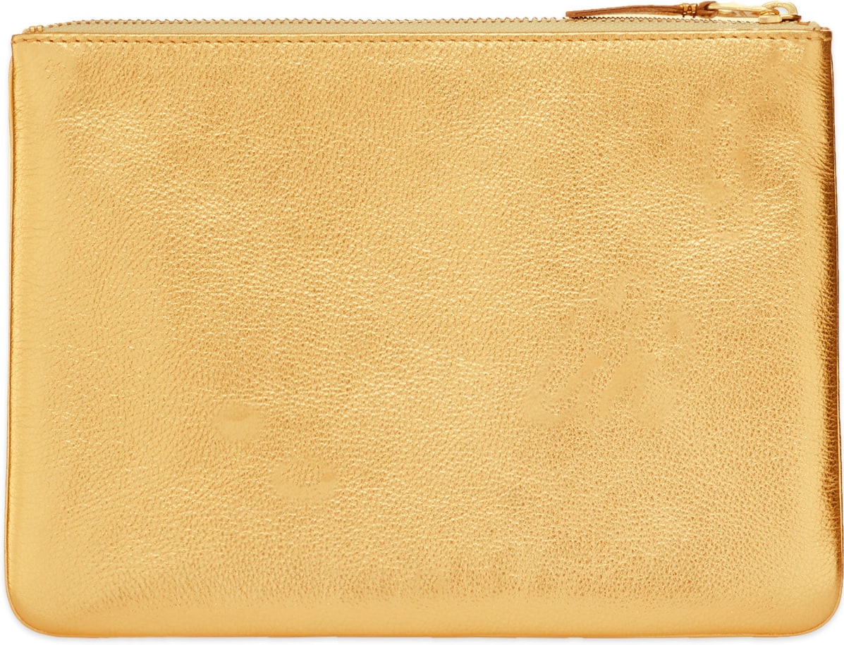 Comme des Garçons Play: Gold Gold Leather Wallet - 2