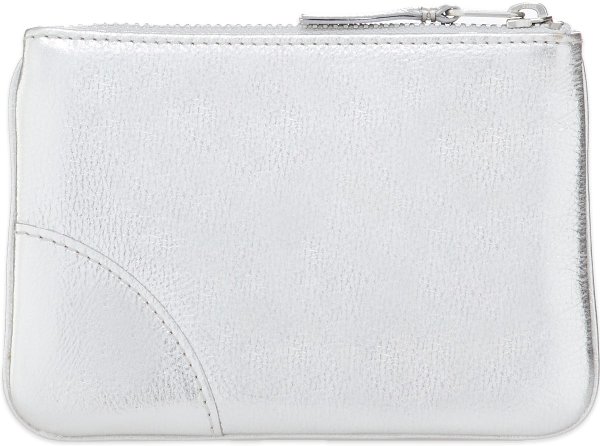 Comme des Garçons Play: Silver Silver Mini Leather Wallet - 2