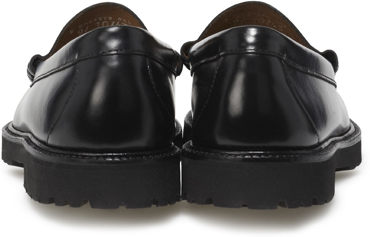 Fred Perry: Black G.H. Bass Chain Detail Penny Loafers - 5