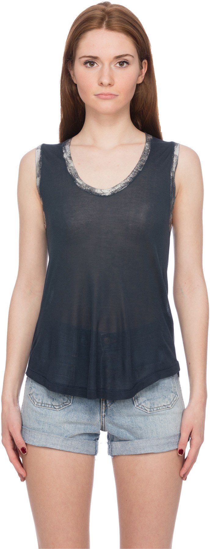 Zadig & Voltaire: Blue Tam Foil Tank Top - 1