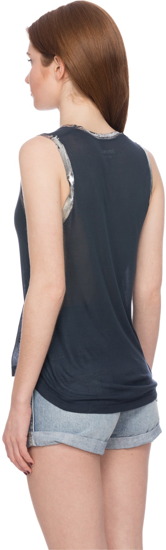 Zadig & Voltaire: Blue Tam Foil Tank Top - 3