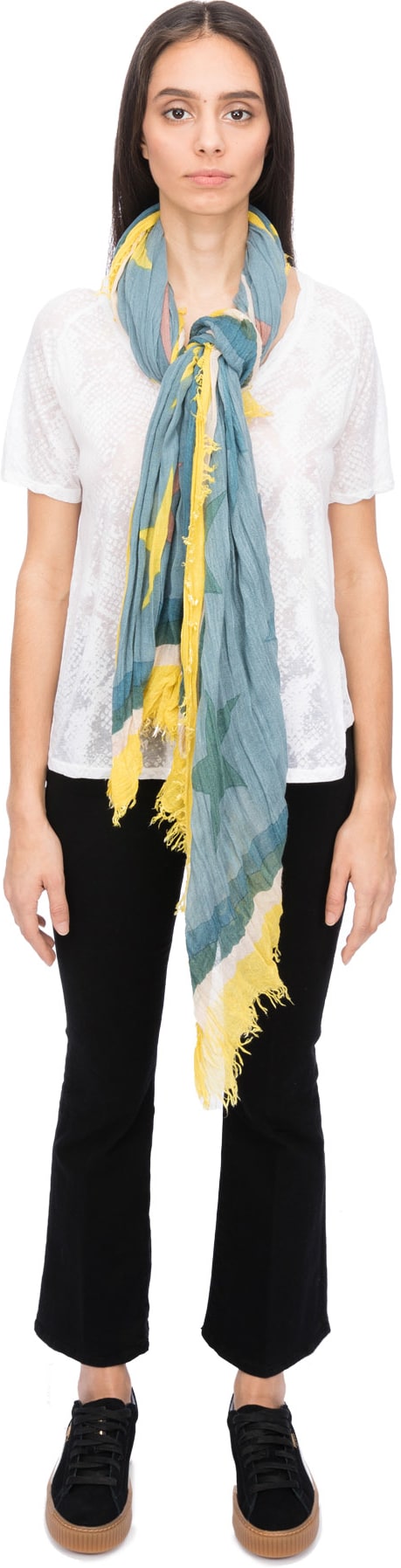 Zadig & Voltaire: Blue Delta Tie Stars Scarf - 1