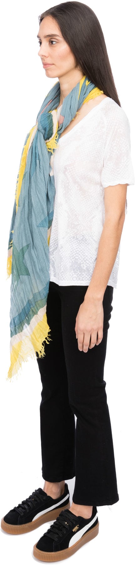 Zadig & Voltaire: Blue Delta Tie Stars Scarf - 2