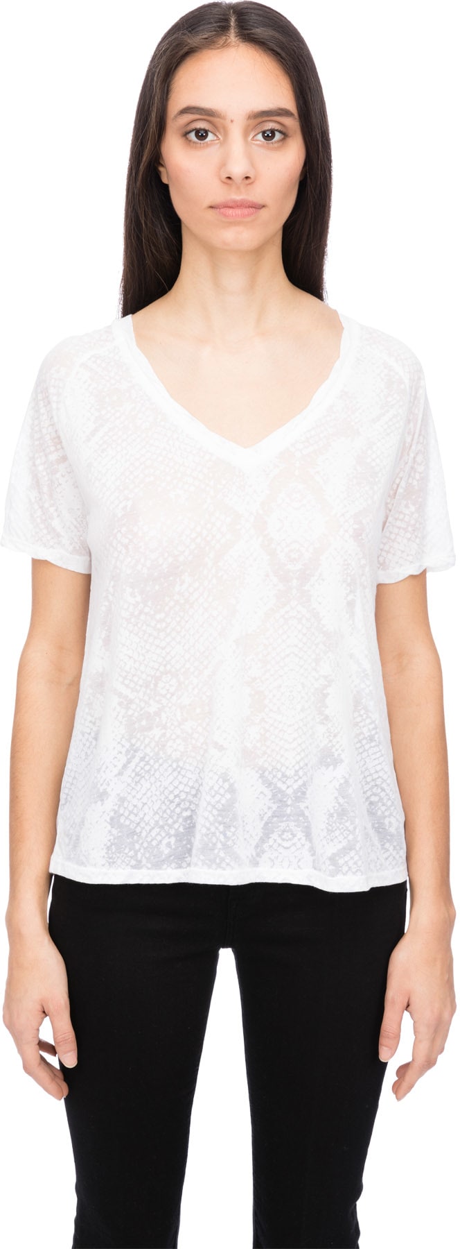 Zadig & Voltaire: White Margot Burn T-Shirt - 1