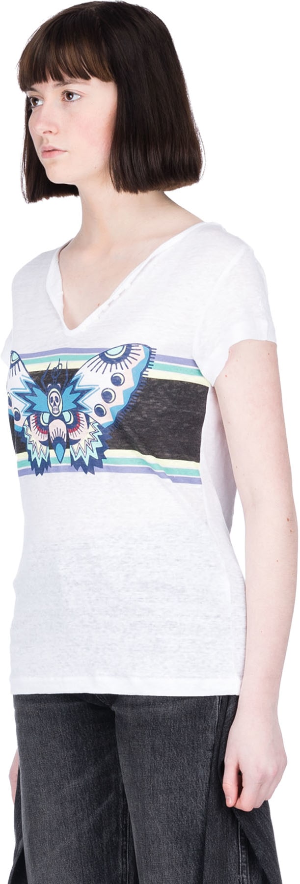 Zadig & Voltaire: White Tunisian MC Linen T-Shirt - 2