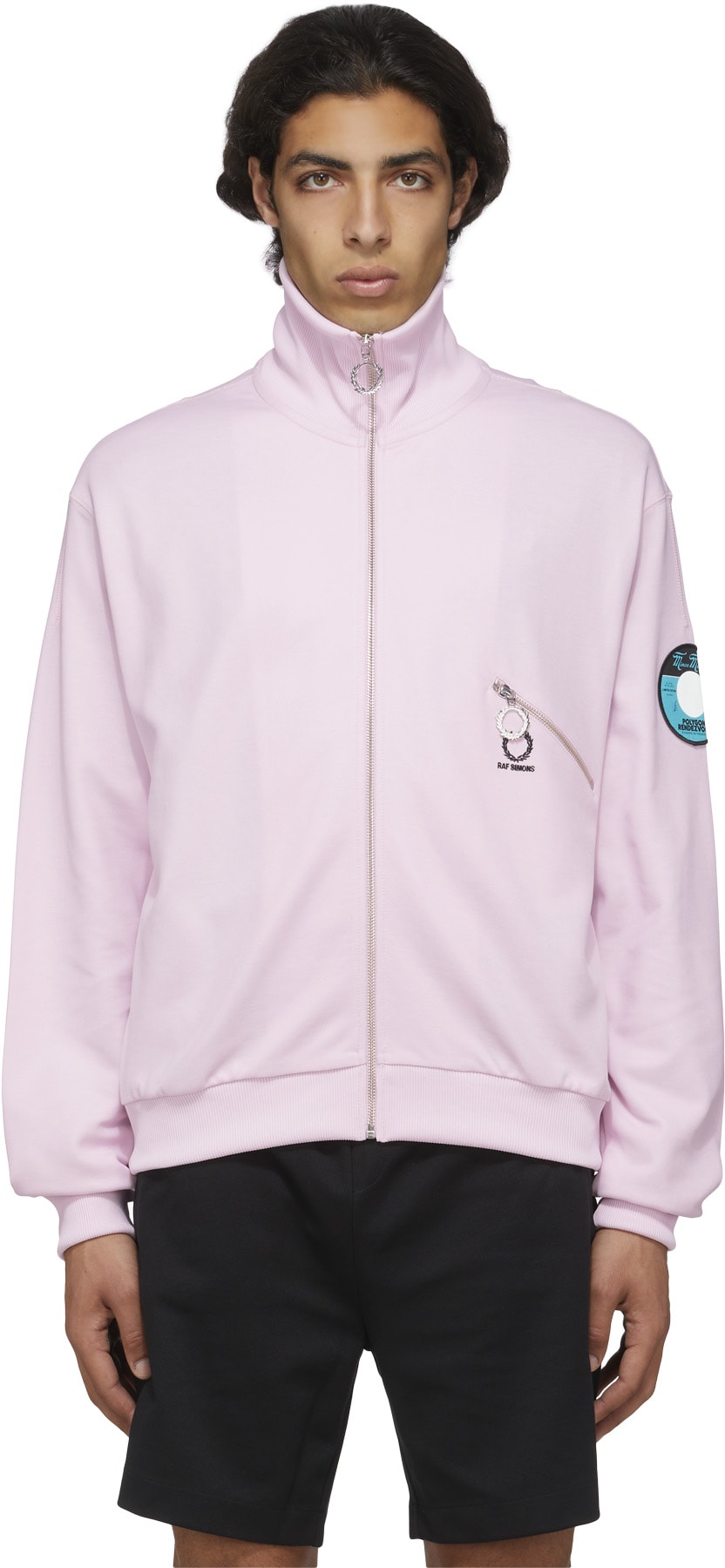 Fred Perry x Raf Simons: Pink Raf Simons Patch Detail Track Jacket - 1