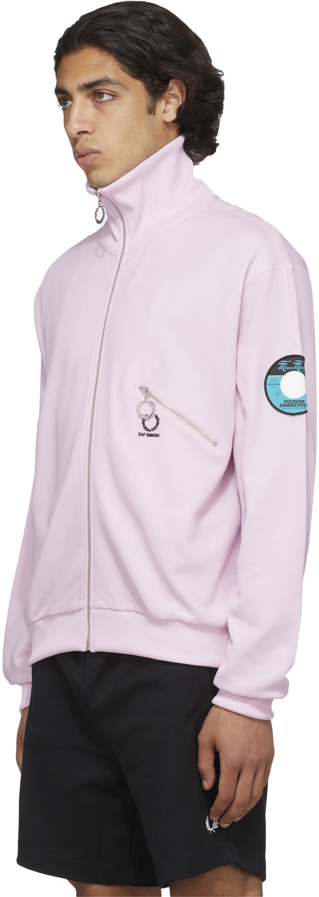 Fred Perry x Raf Simons: Rose Veste de Survêtement Raf Simons avec Écussons Rose - 2