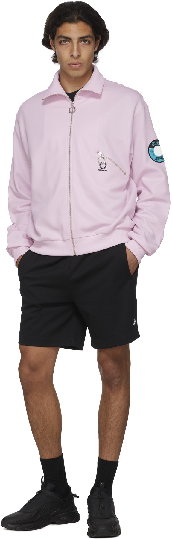 Fred Perry x Raf Simons: Rose Veste de Survêtement Raf Simons avec Écussons Rose - 4