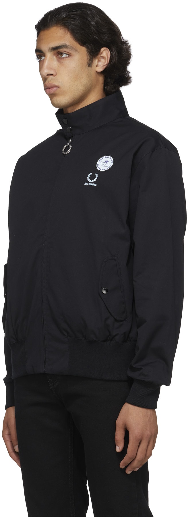 Fred Perry x Raf Simons Black Raf Simons Embroidered Jacket influenceu Global influenceu