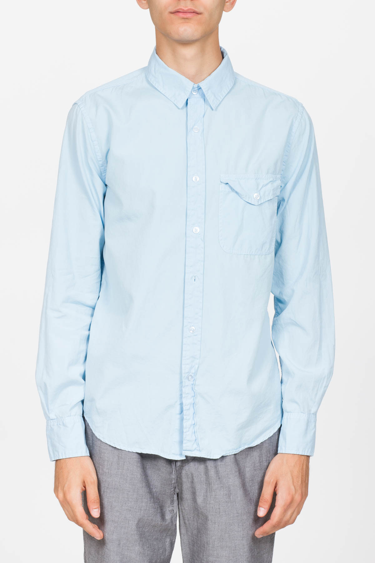 Save Khaki: Bleu Chemise Poplin Bleu - 1