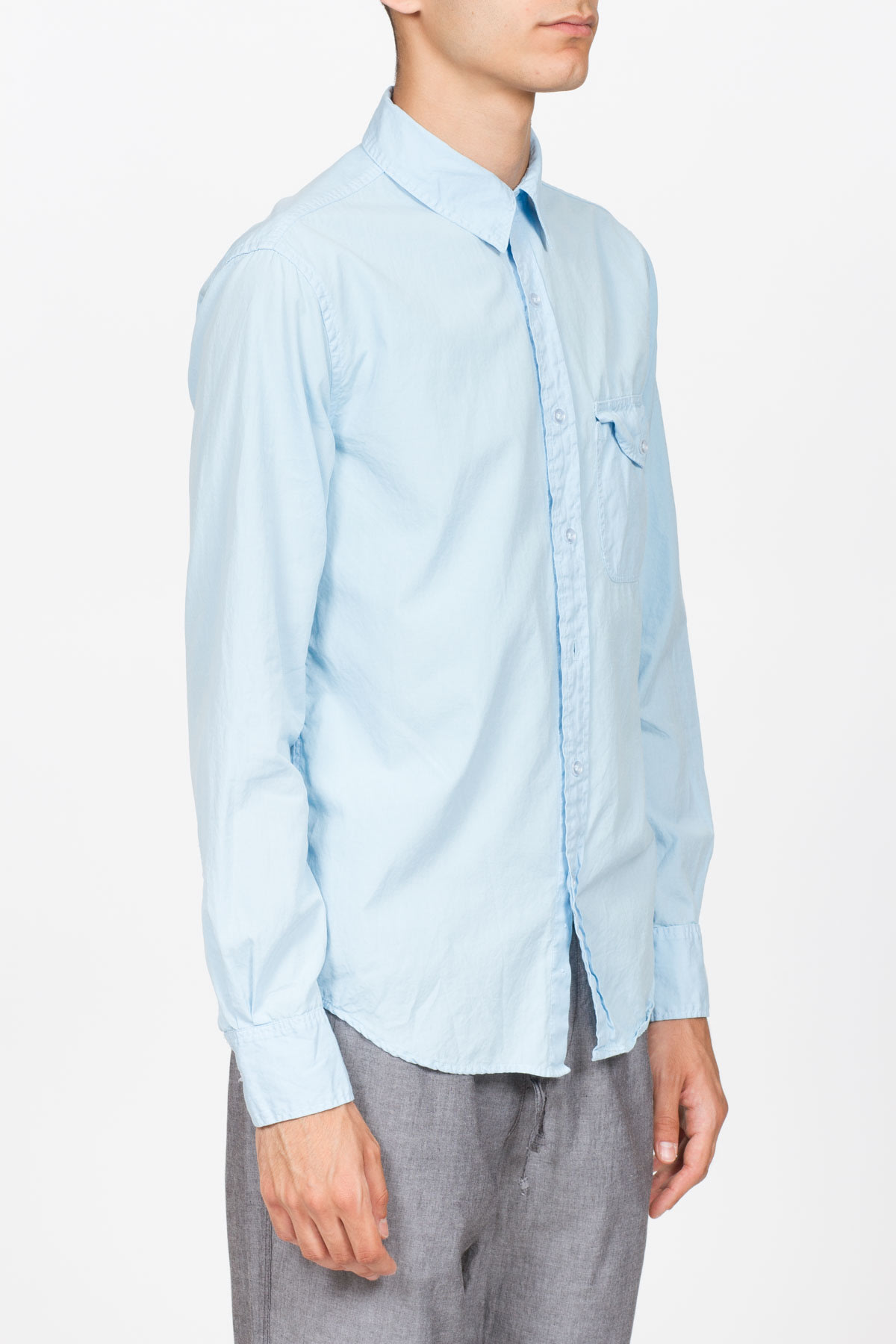 Save Khaki: Bleu Chemise Poplin Bleu - 2