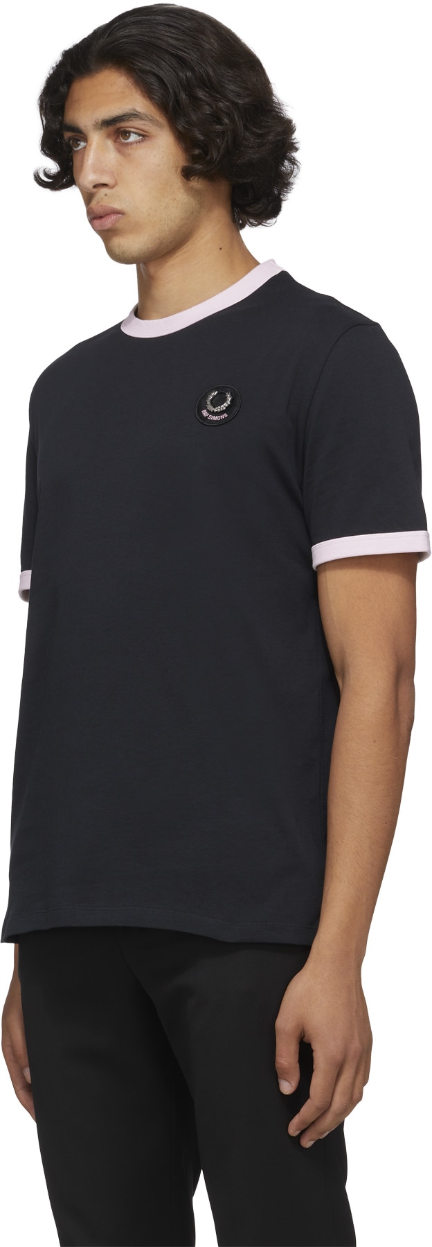 Fred Perry x Raf Simons: Noir T-Shirt Raf Simons à Bordure Contrastée Noir - 2