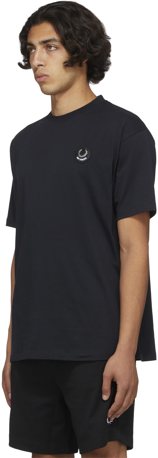 Fred Perry x Raf Simons: Noir T-Shirt Oversized Raf Simons avec Imprimé Noir - 2