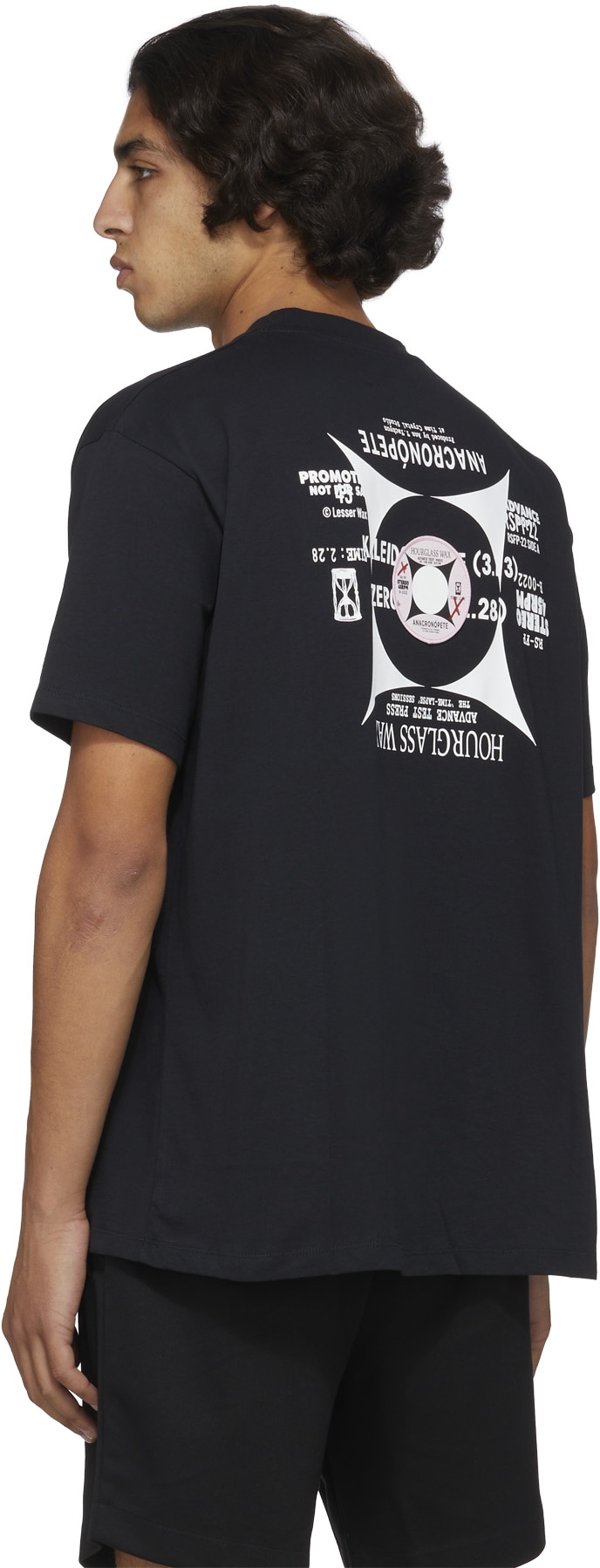 Fred Perry x Raf Simons: Noir T-Shirt Oversized Raf Simons avec Imprimé Noir - 3