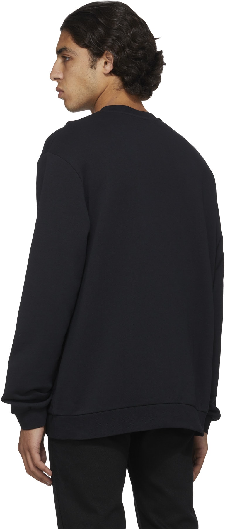 Fred Perry x Raf Simons: Black Raf Simons Patch Detail Crew Sweater - 3