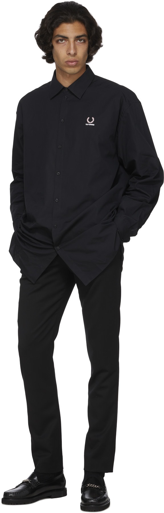 Fred Perry x Raf Simons: Noir Chemise Oversized Raf Simons Noir - 4