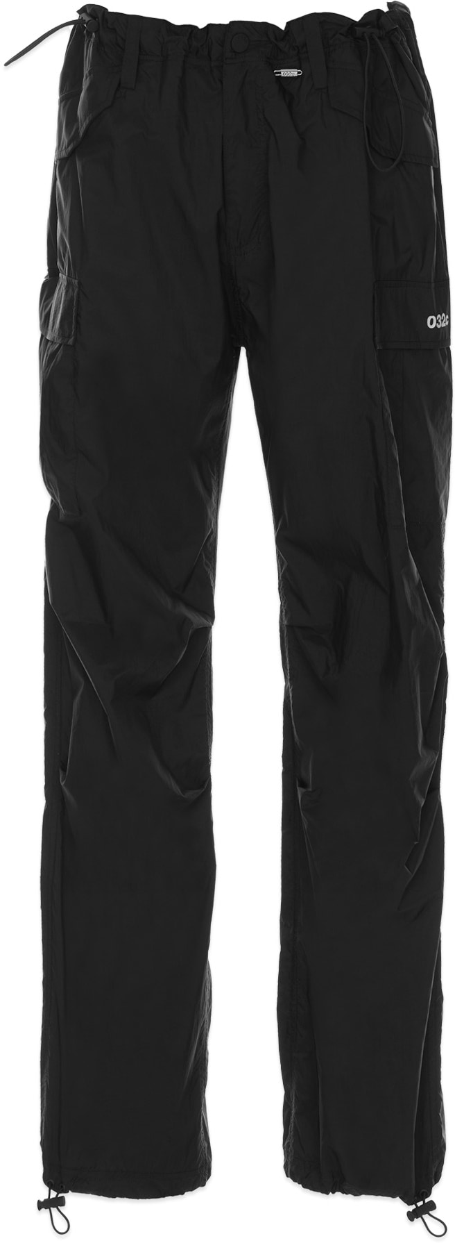 032c: Black Nylon Cargo Pants - 1