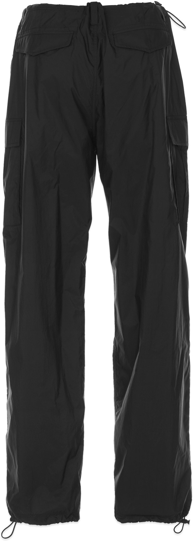 032c: Black Nylon Cargo Pants - 3