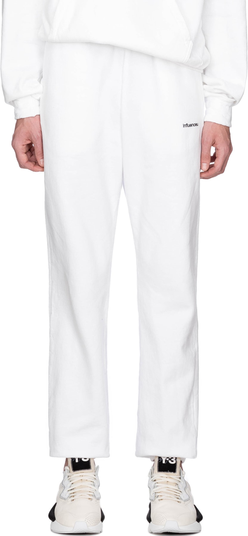 influenceu: White Logo Sweatpants - 1