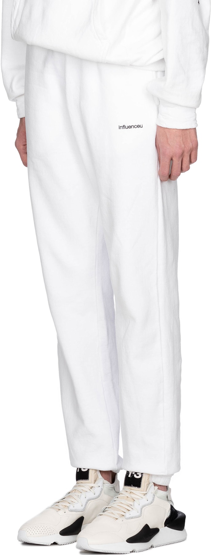 influenceu: White Logo Sweatpants - 2