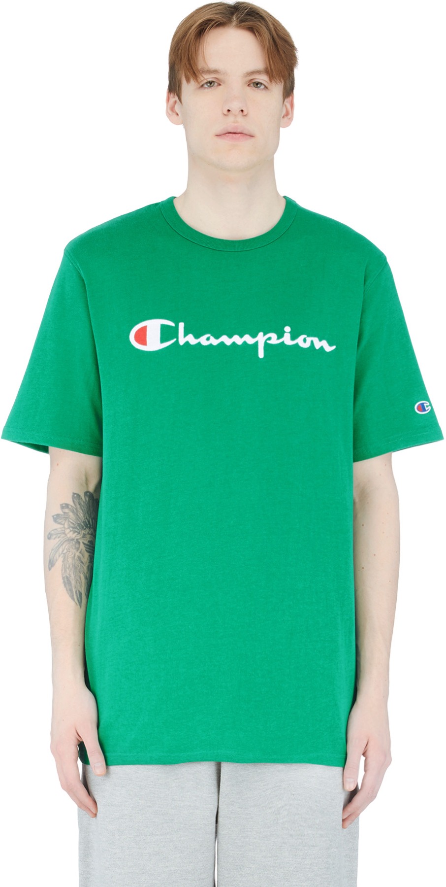 Champion: Green Heritage Script T-Shirt - 1
