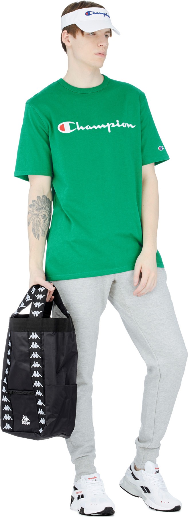 Champion: Green Heritage Script T-Shirt - 4