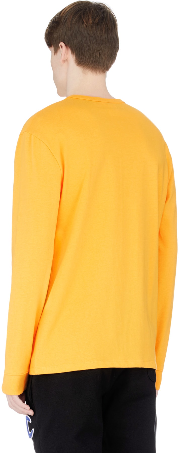 Champion: Gold Long Sleeve Script Knit T-Shirt - 3