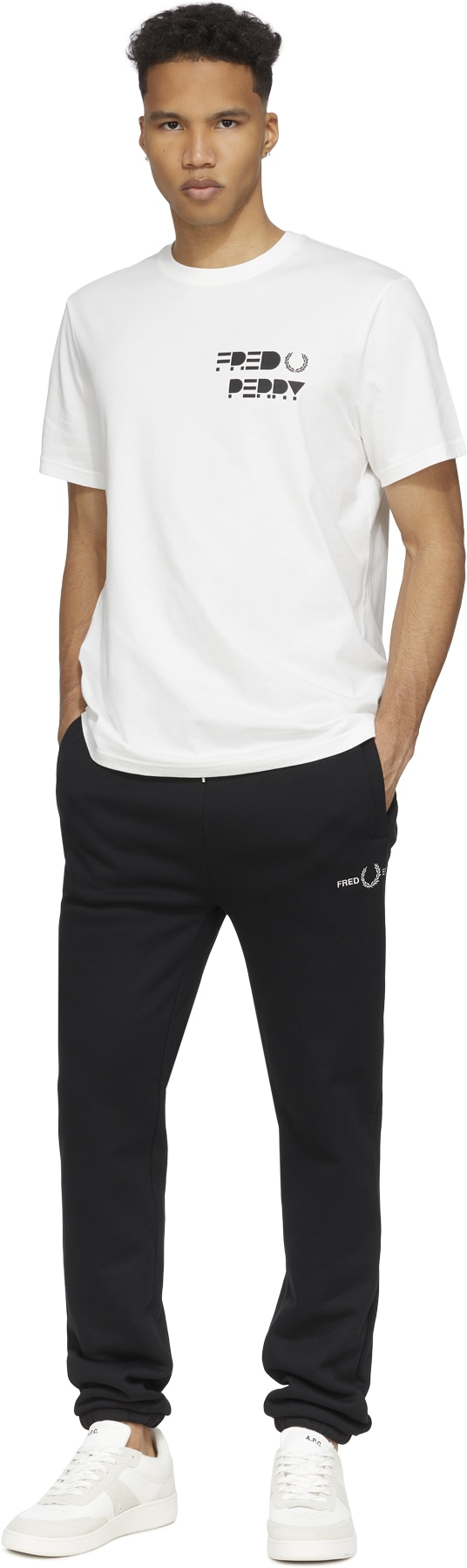 Fred Perry: Black Embroidered Sweatpant - 4