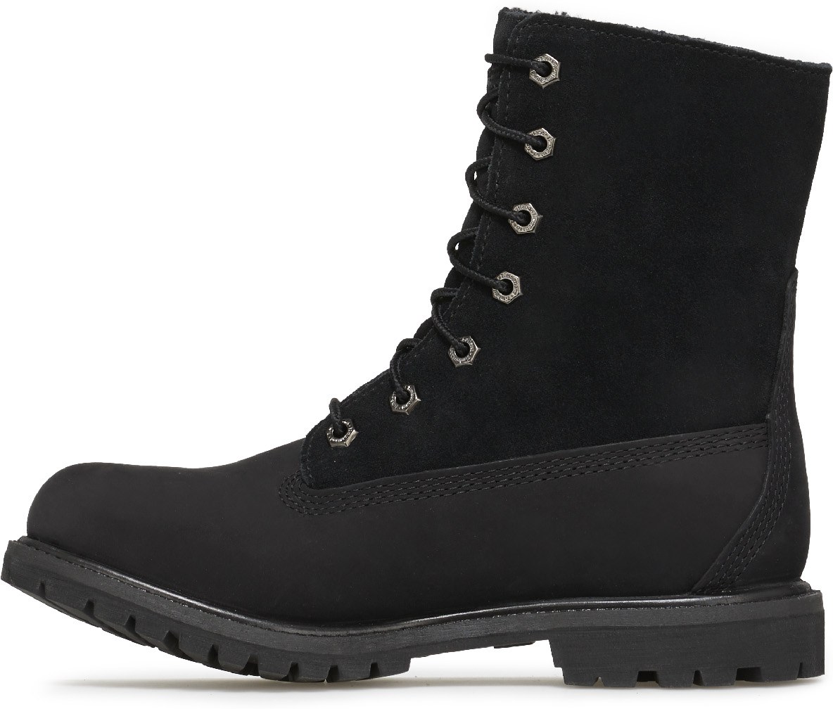 Timberland: Black Authentic Teddy Fleece Waterproof Fold Down Boots - 2