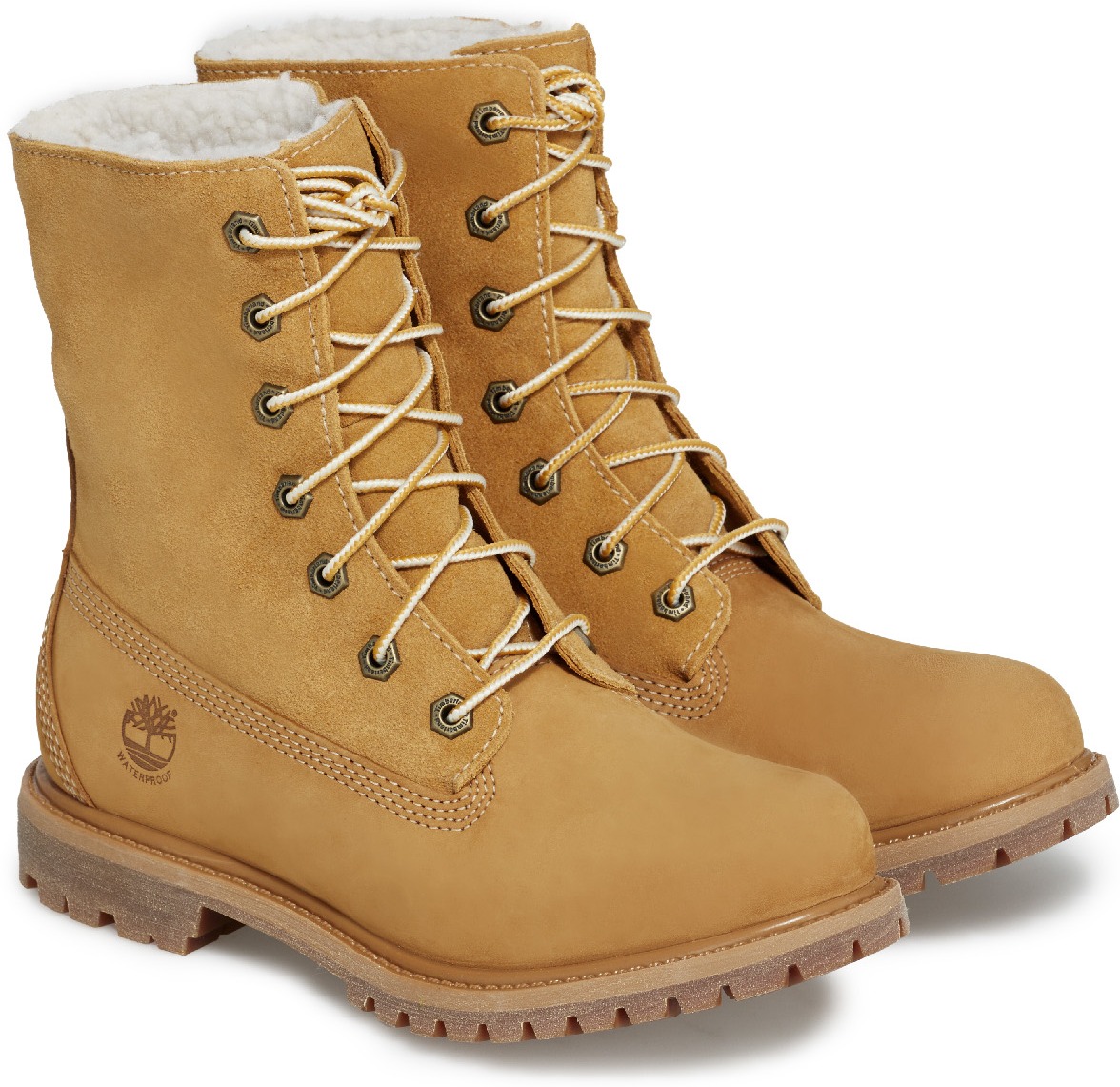 Timberland: Neutrals Authentic Teddy Fleece Waterproof Fold Top Boots - 4