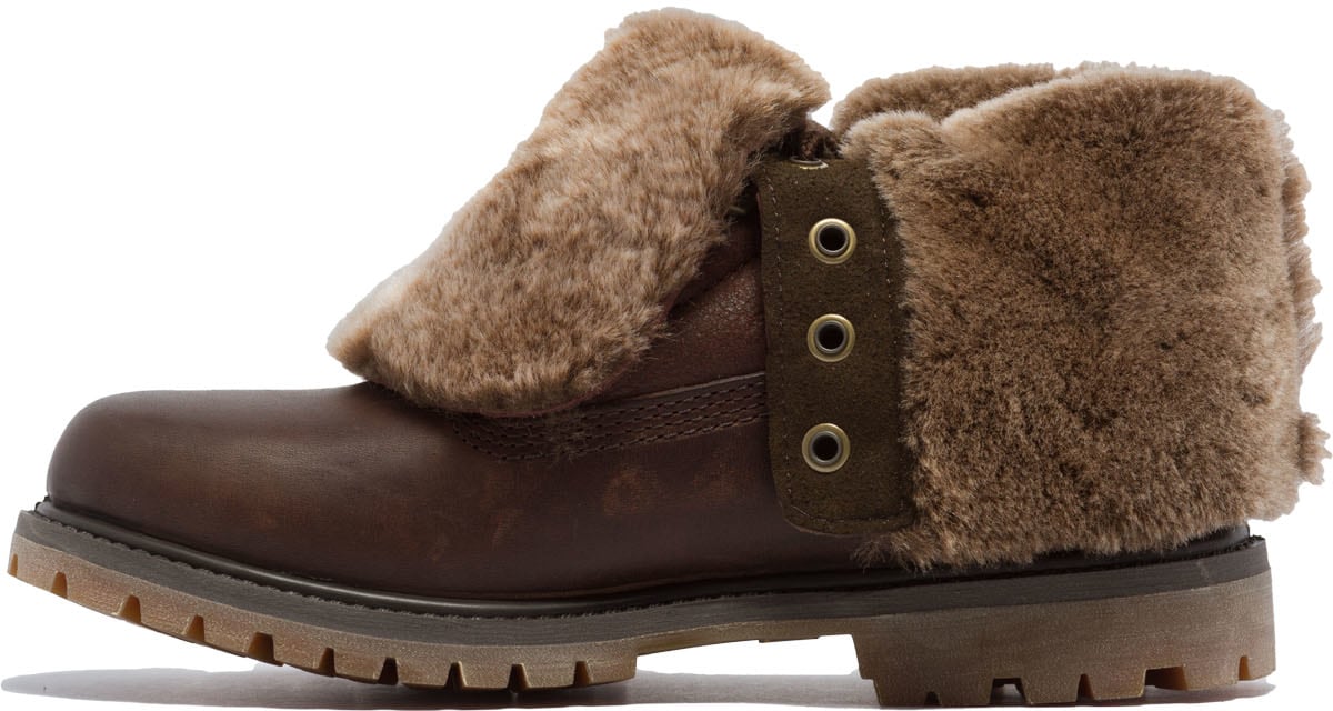 Timberland: Brown Authentics Shearling Fold Down Boots - 3