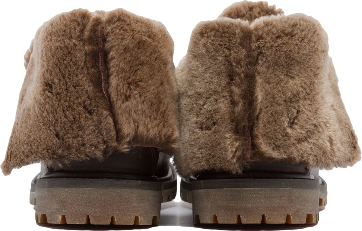 Timberland: Brown Authentics Shearling Fold Down Boots - 4