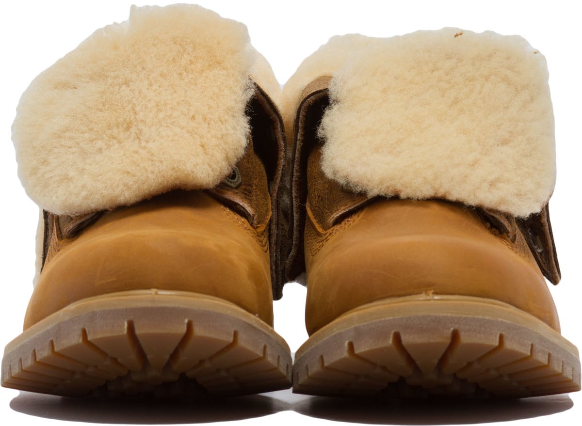 Timberland: Neutrals Authentics Shearling Fold Down Boots - 2
