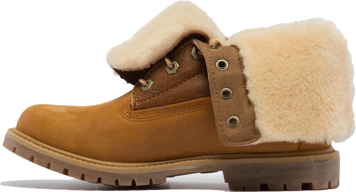 Timberland: Neutrals Authentics Shearling Fold Down Boots - 3