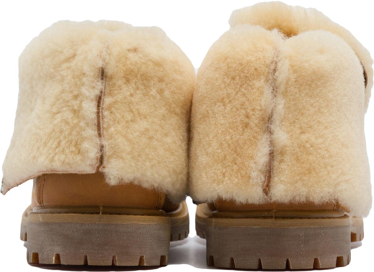 Timberland: Neutrals Authentics Shearling Fold Down Boots - 4