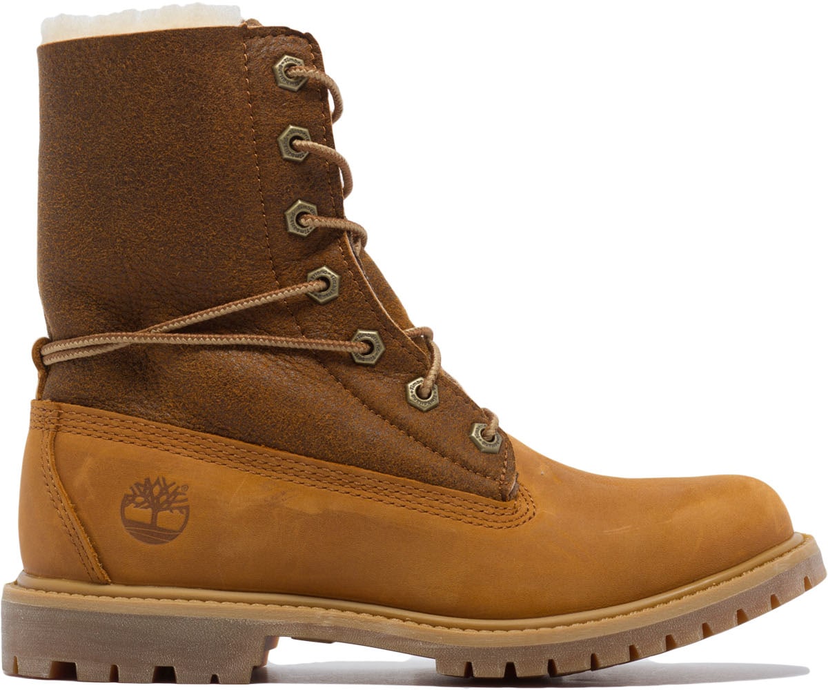 Timberland: Neutrals Authentics Shearling Fold Down Boots - 5