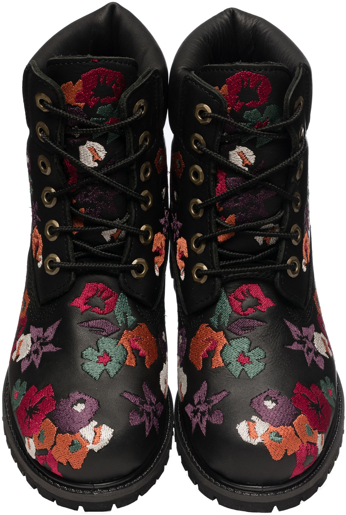 Timberland: Black Six Inch Premium Embroidered Boots - 4