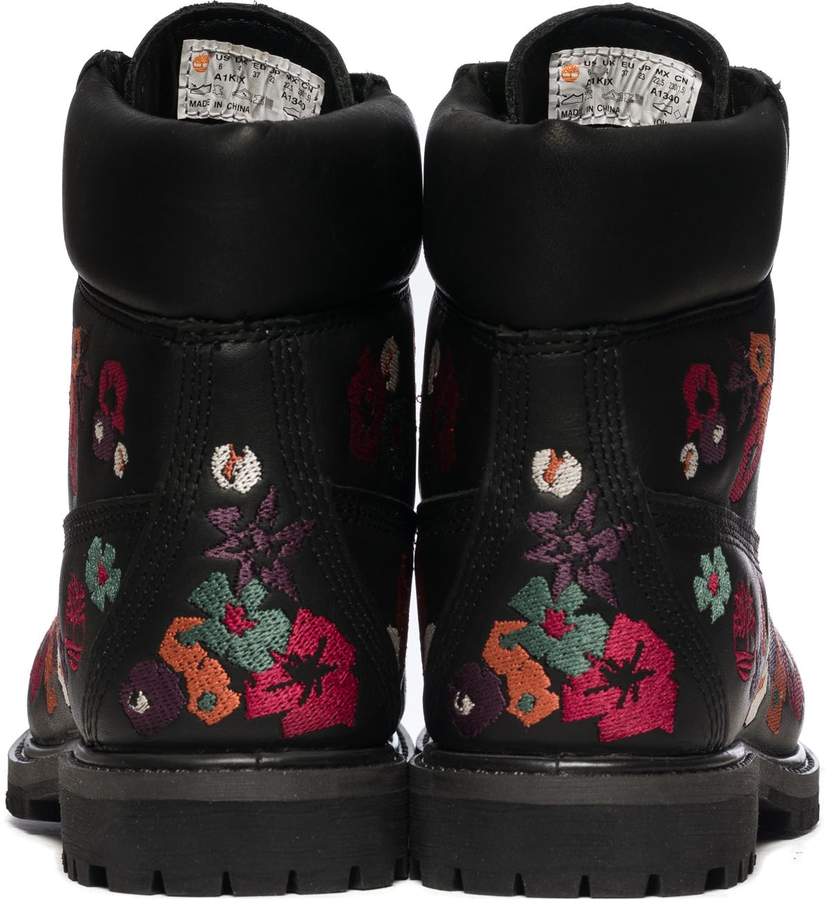 Timberland: Black Six Inch Premium Embroidered Boots - 5