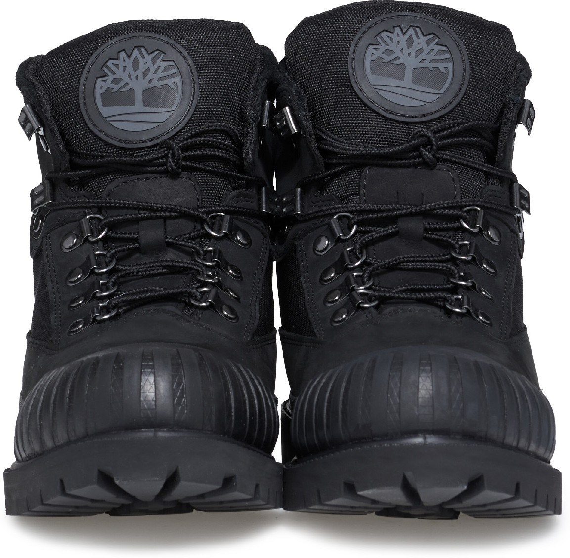 Timberland: Black Heritage Waterproof Rubber-Toe Hiking Boot - 3