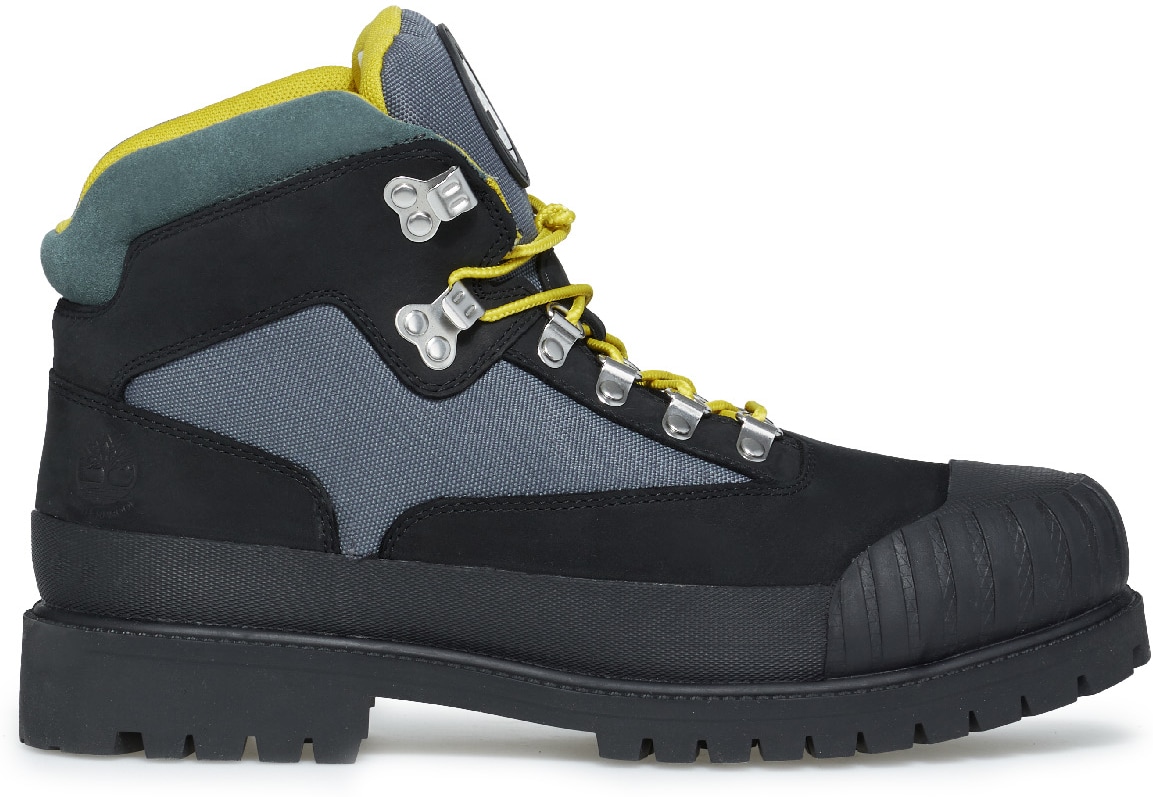 Timberland: Black Heritage Waterproof Rubber-Toe Hiking Boot - 1