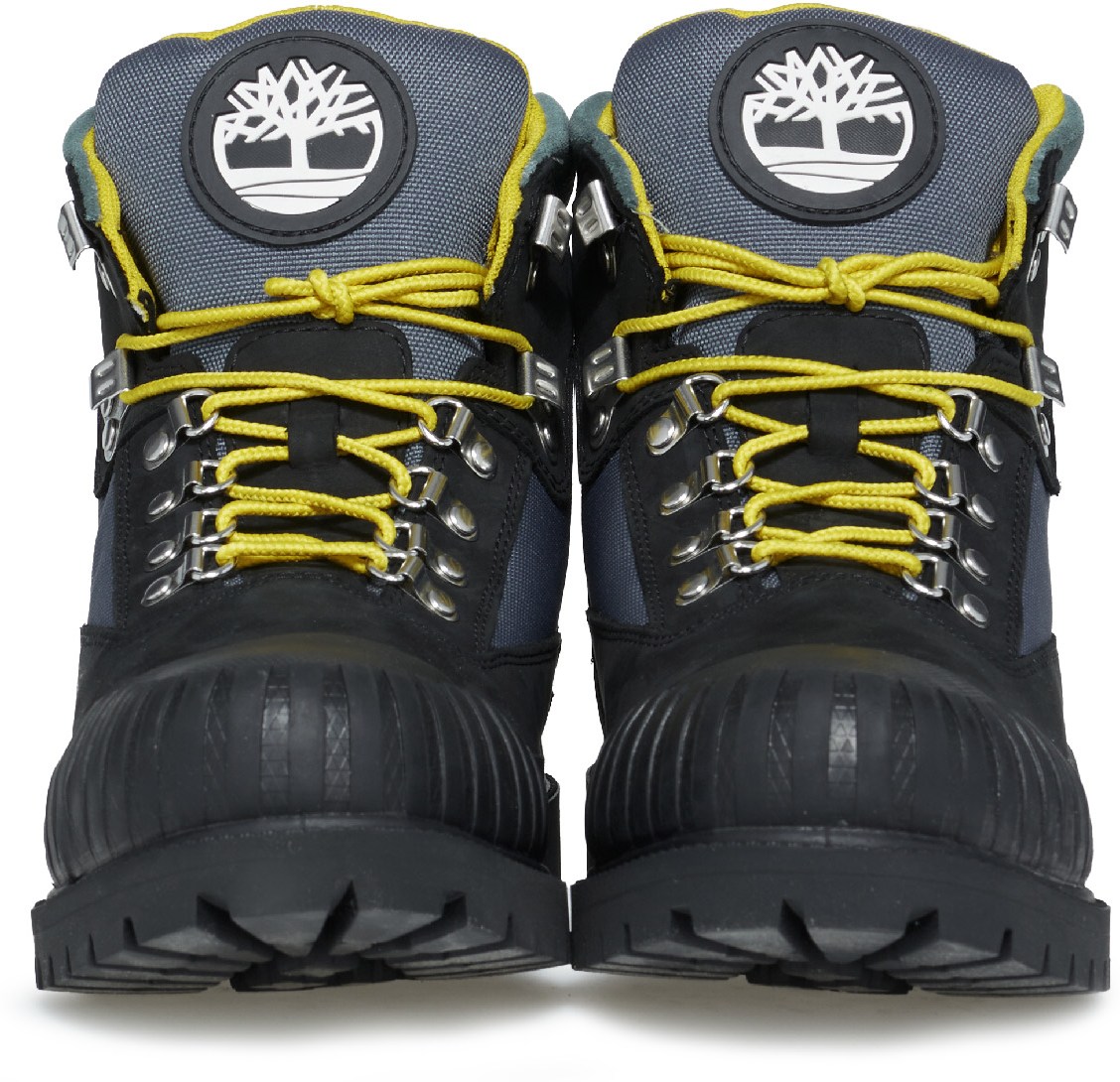 Timberland: Black Heritage Waterproof Rubber-Toe Hiking Boot - 3