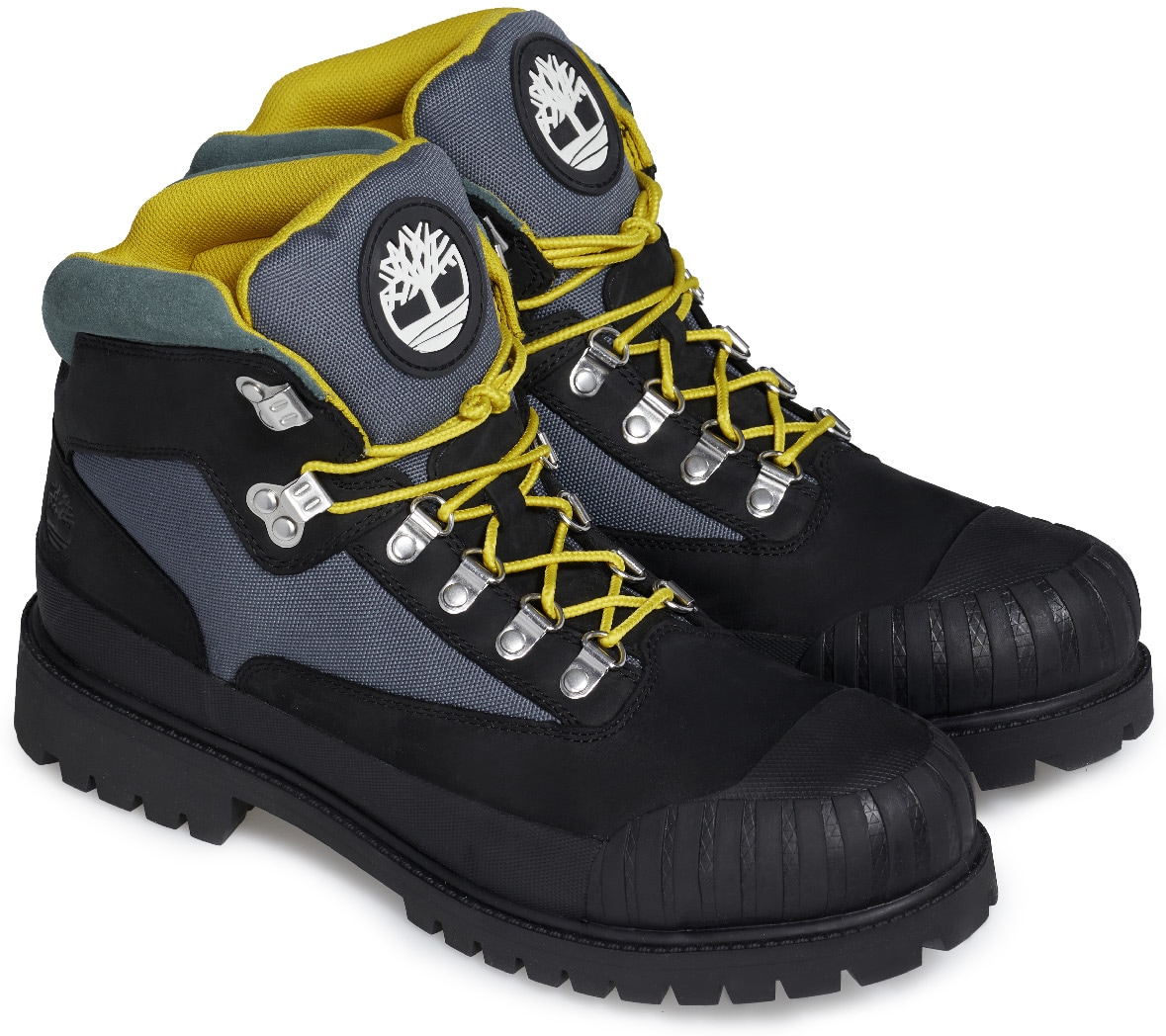 Timberland: Black Heritage Waterproof Rubber-Toe Hiking Boot - 4